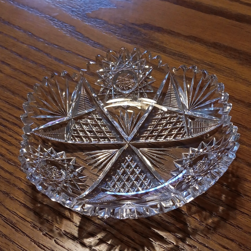 Crystal candy dish.